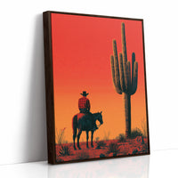 Rider at Dusk: Saguaro Silhouette