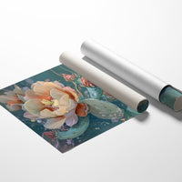 Desert Blooms Against Teal Sky