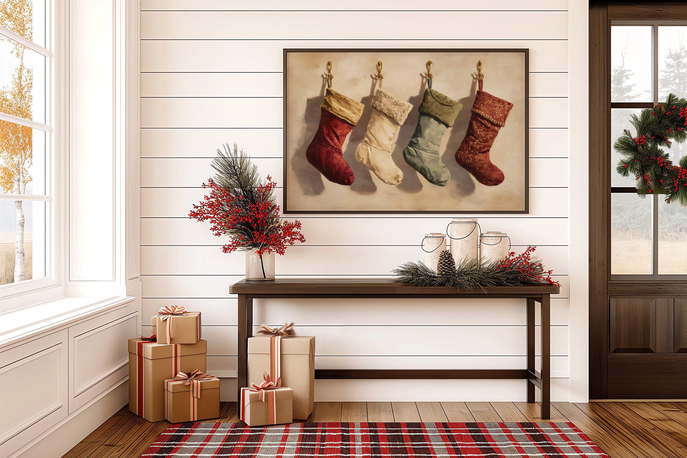Stockings Frame December's Gentle Light
