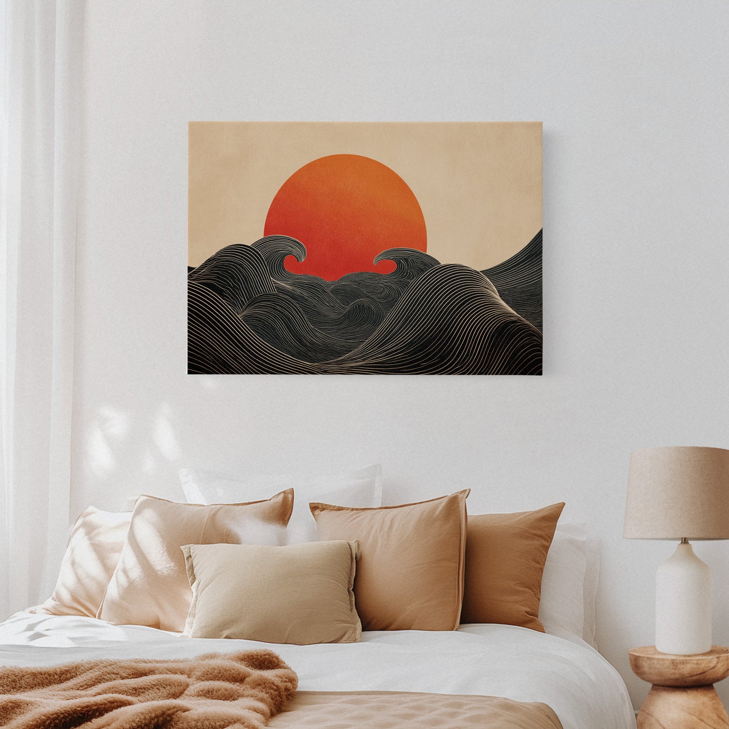 When Waves Embrace the Setting Sun