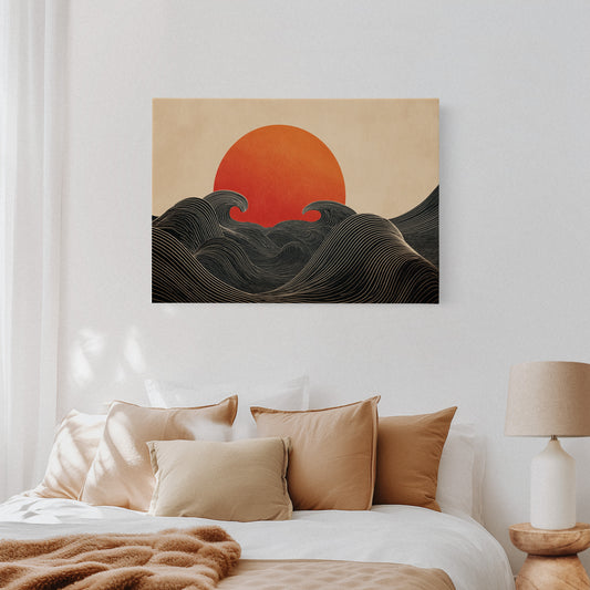 When Waves Embrace the Setting Sun