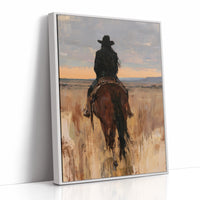 Lone Rider Prairie Sunset