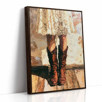 Sundress & Steel: Cowboy Boots Oil Painting