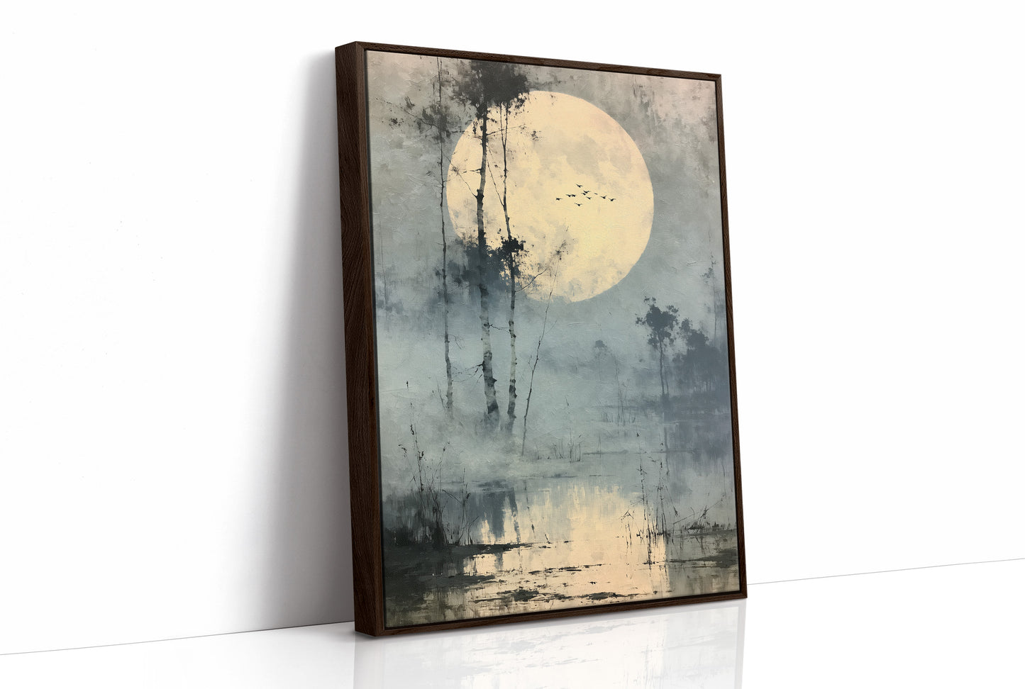 Low Moon Over Birch Marsh