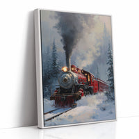 Steam Engine's Winter Night Journey