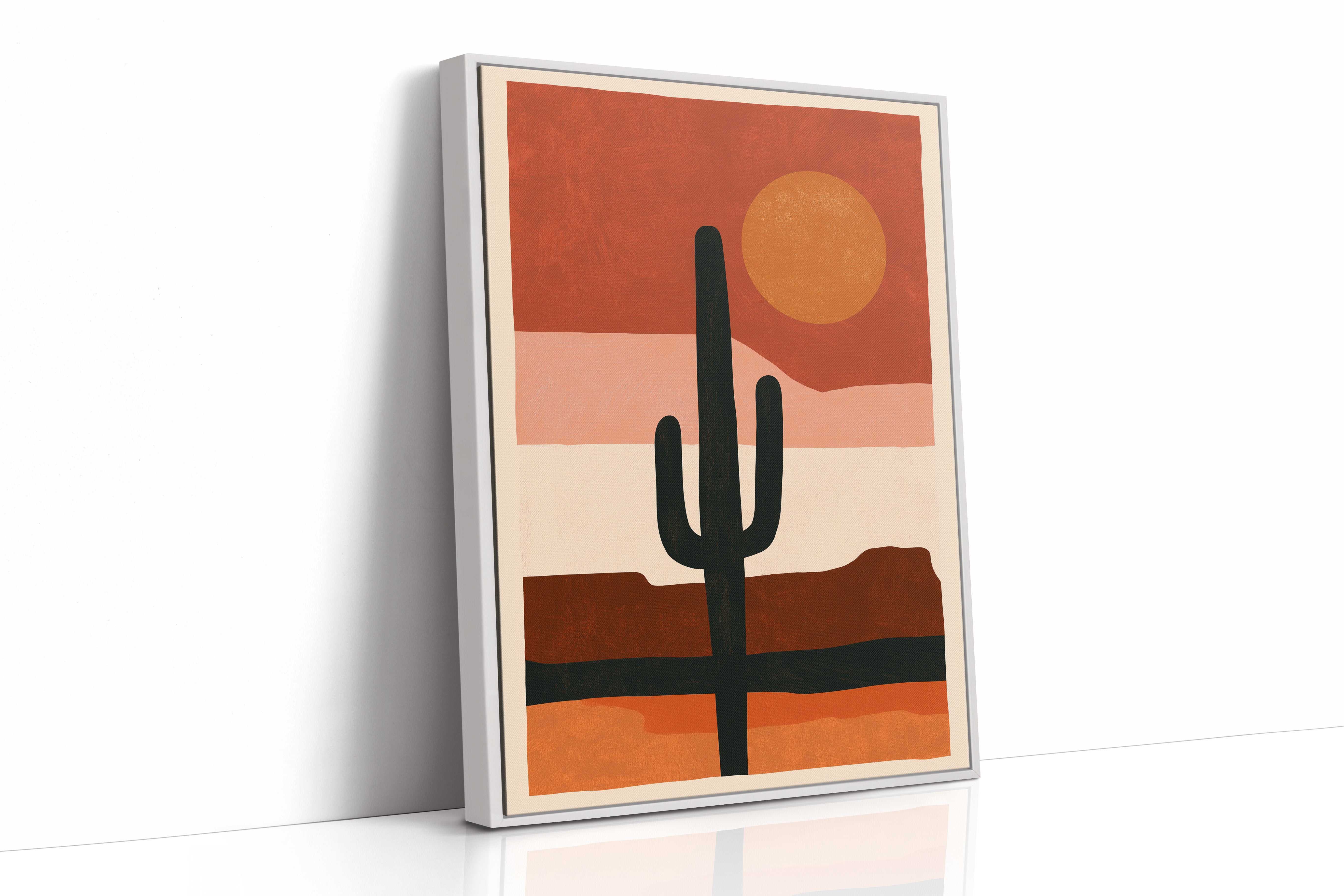 Minimalist Saguaro Sunset Silhouette