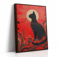 Celestial Cat Guards Crimson Dawn