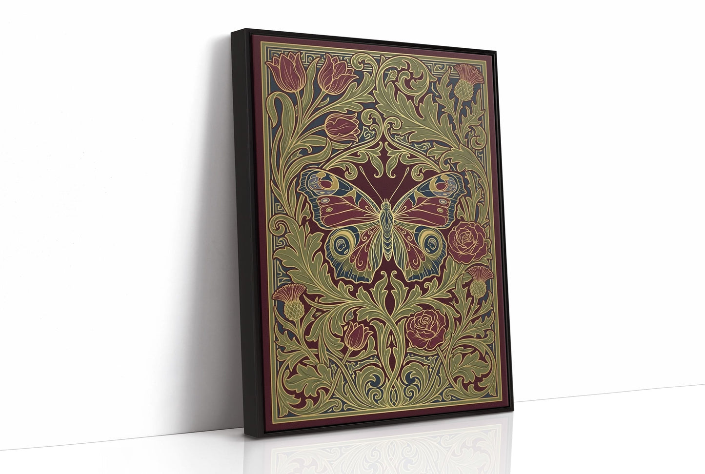 Peacock Butterfly Tapestry: Art Nouveau Pattern Study