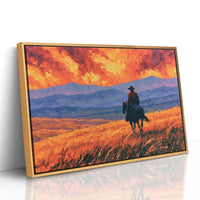 Cowboy Beneath the Crimson Sky