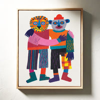Embrace of Colorful Companionship