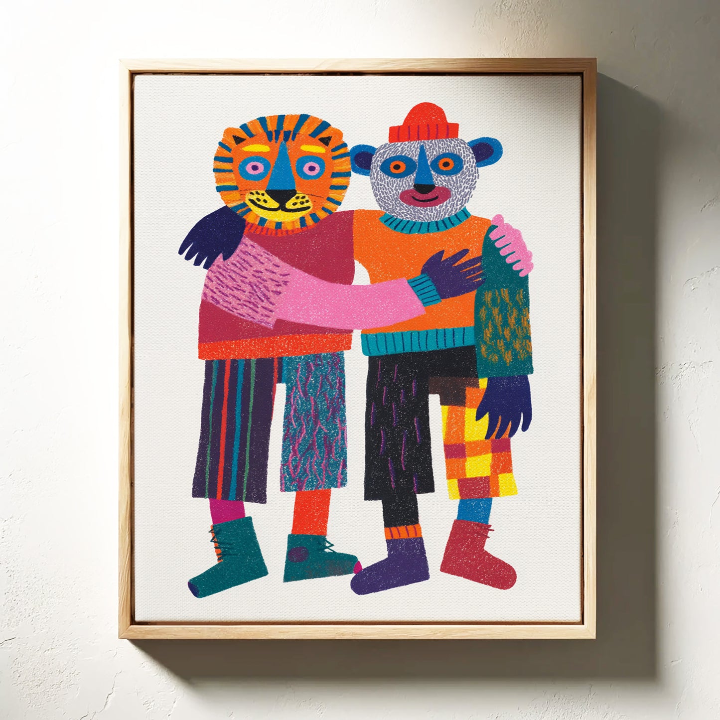Embrace of Colorful Companionship