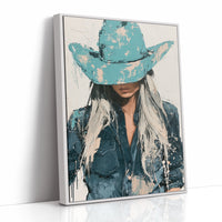Turquoise Hat Cowgirl Portrait