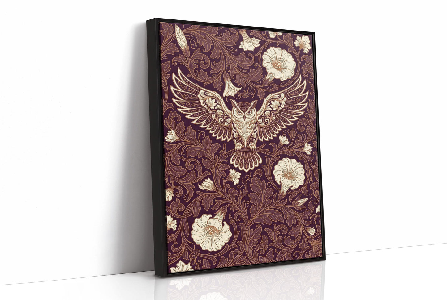 Owl in Flight: Art Nouveau Pattern Study
