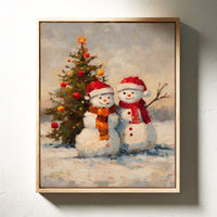 Frosty Friends Under Twinkling Lights