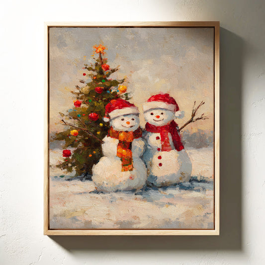 Frosty Friends Under Twinkling Lights