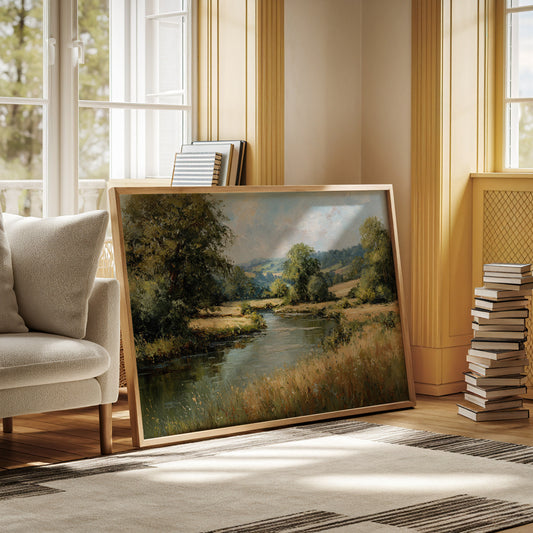 Summer Light Bends Along River