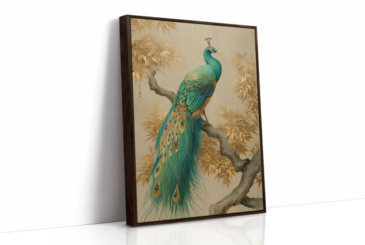 Jade Peacock Among Golden Leaves