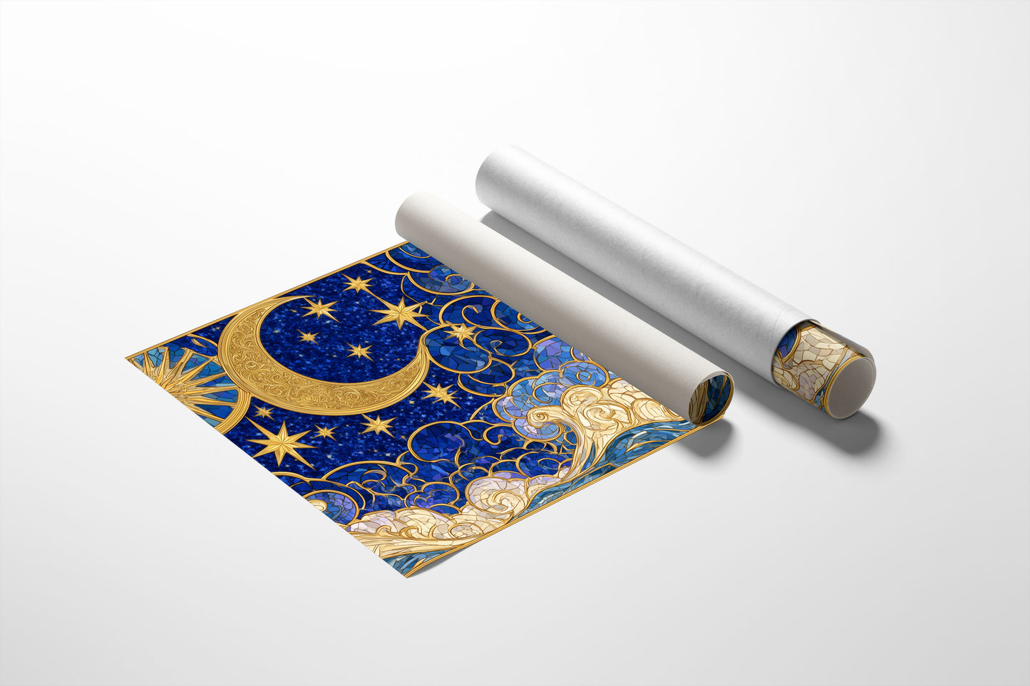 Moon and Stars, Gilded Glass