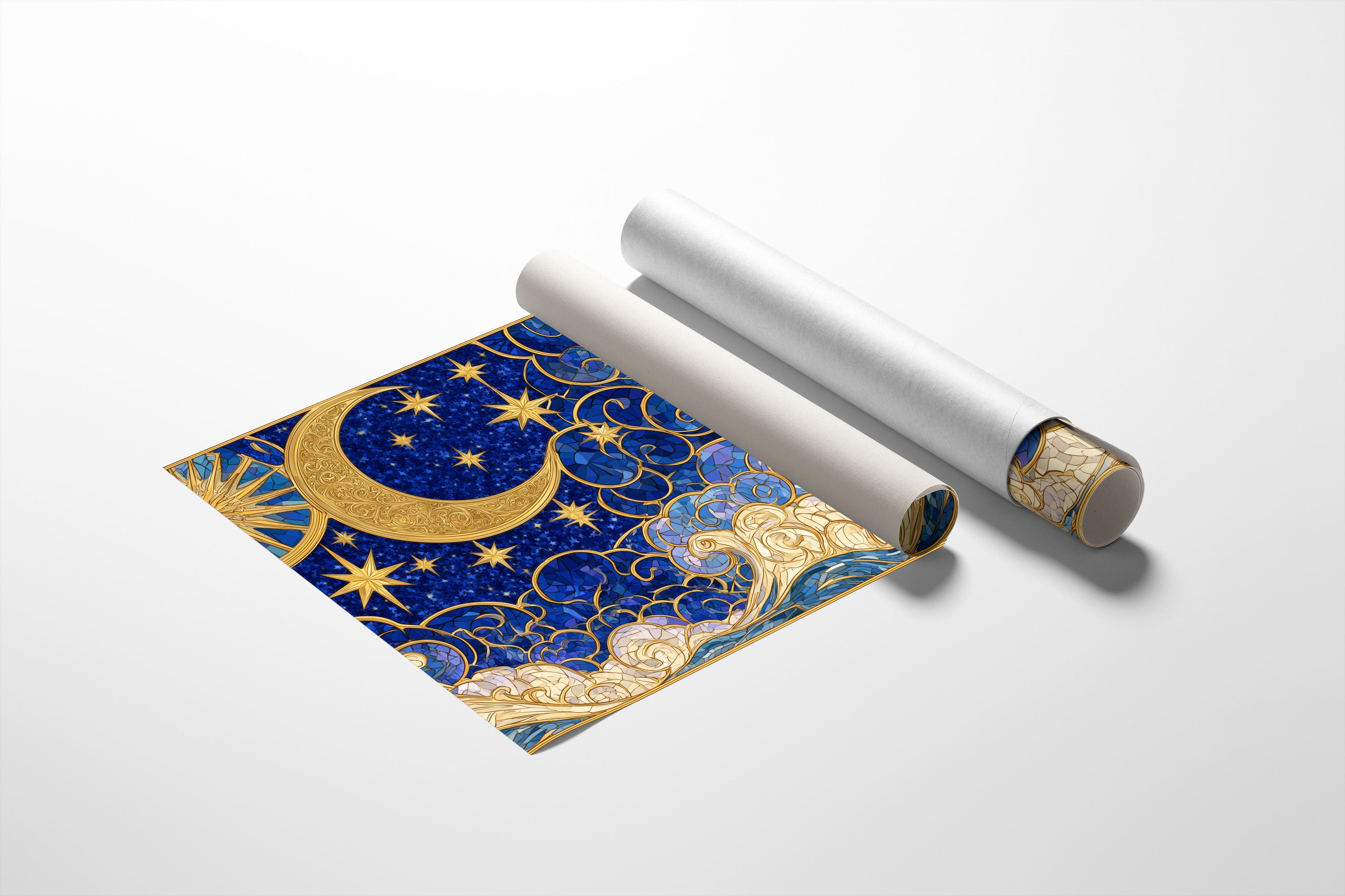 Moon and Stars, Gilded Glass