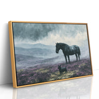Pony and Terrier on the Misty Moor