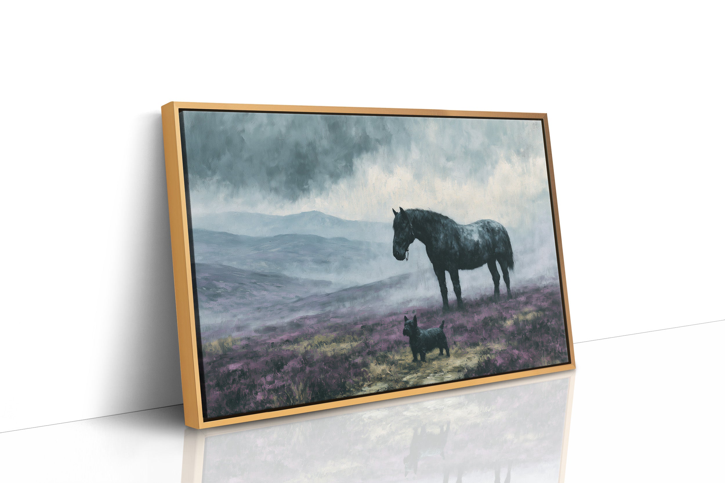 Pony and Terrier on the Misty Moor