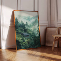 Mountain Temple Rests In Emerald Mist