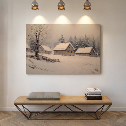 Cottages Beneath a Winter Veil