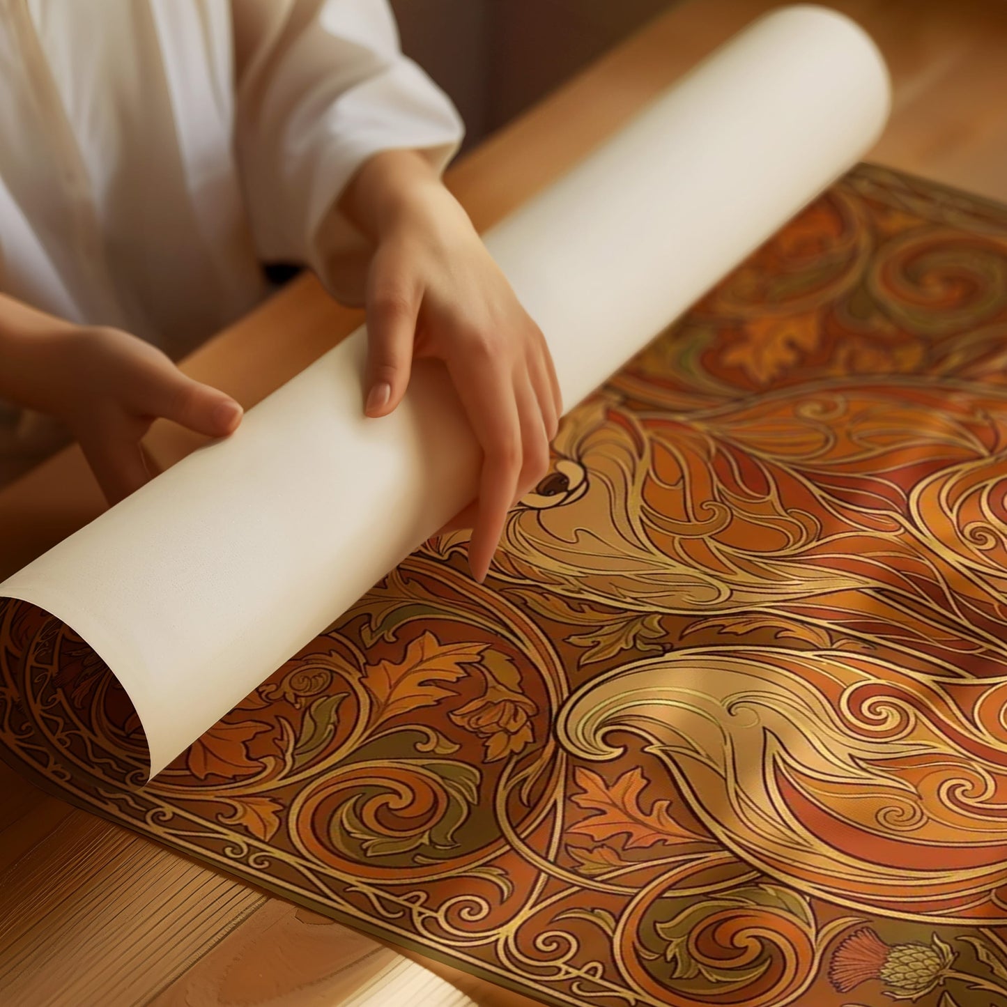 Curled Fox: Art Nouveau Pattern Study