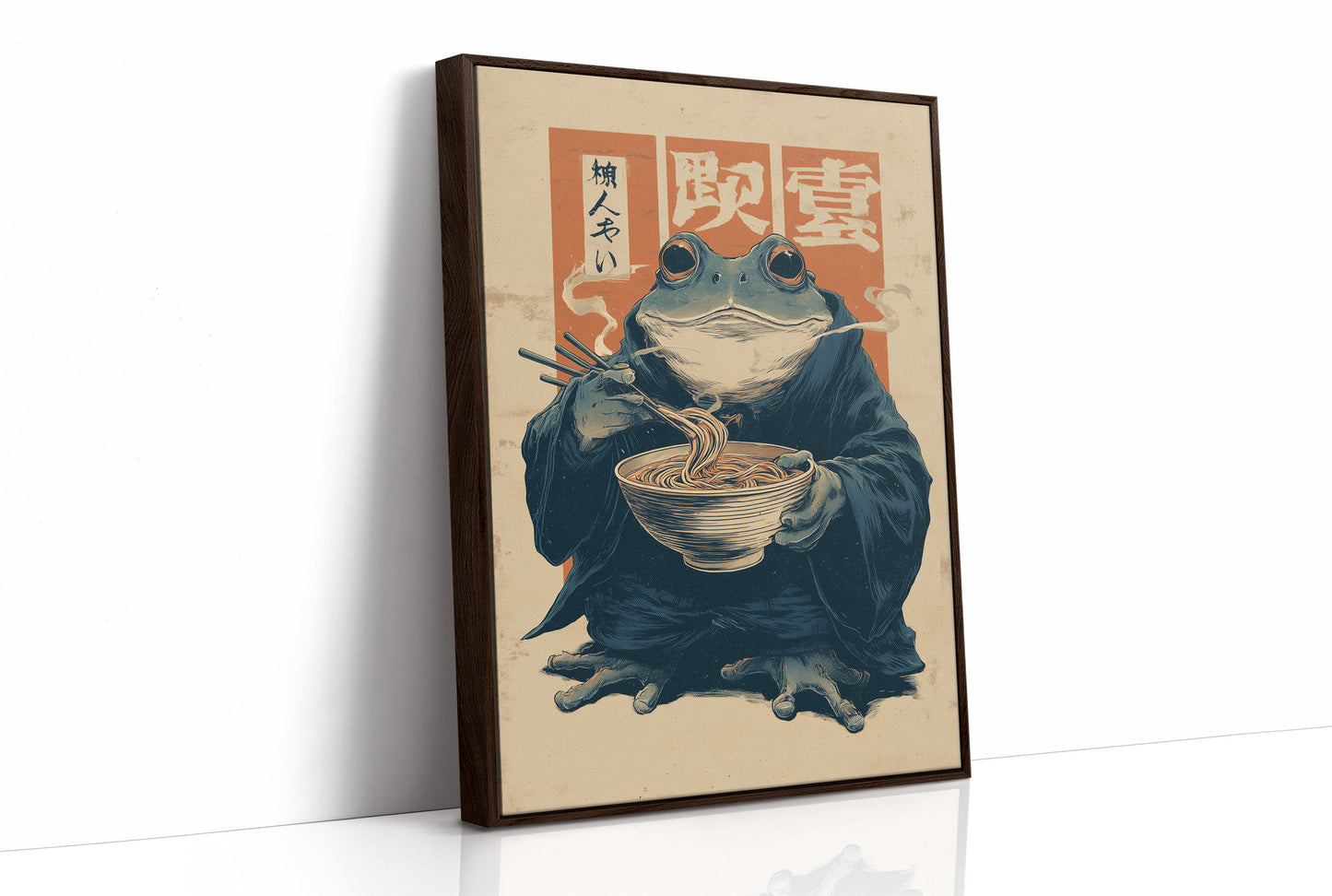Wise Frog Savors Midnight Ramen