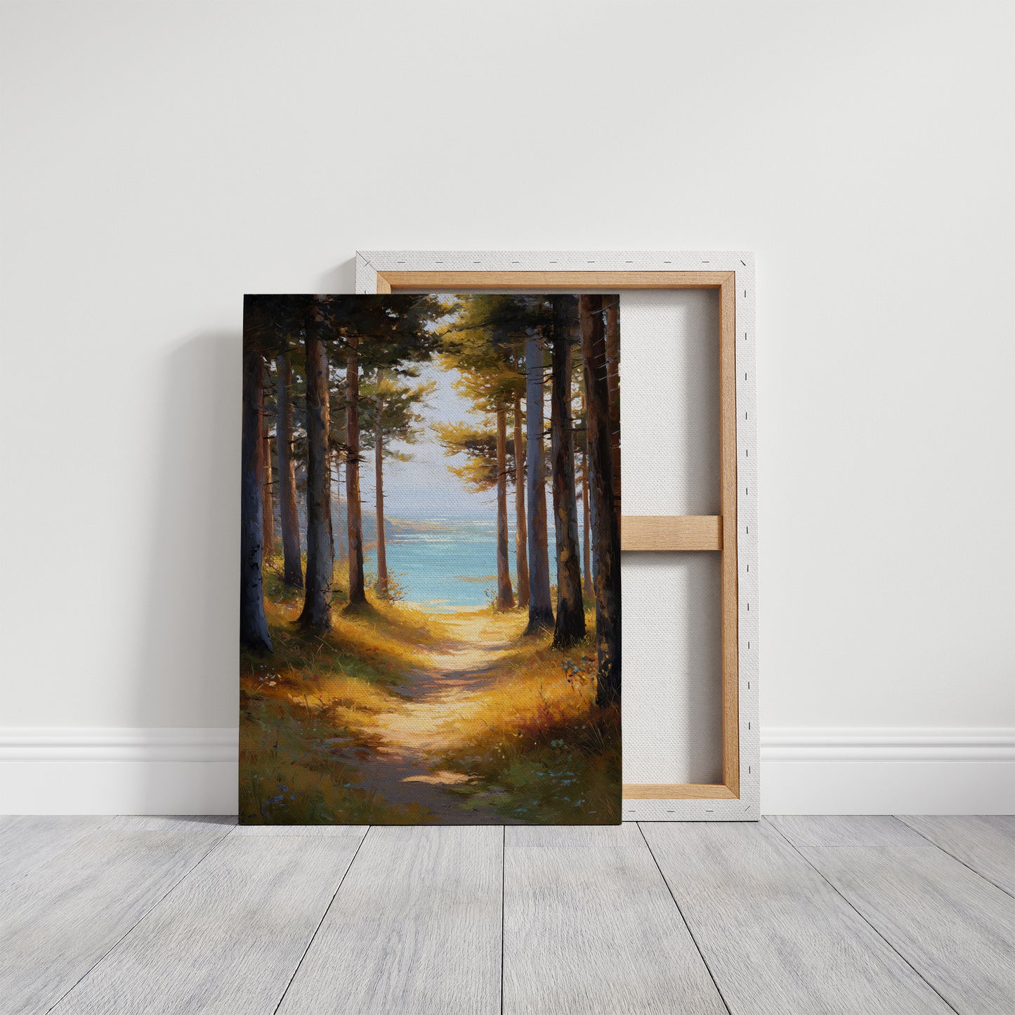 Forest Path Meets Azure Waters