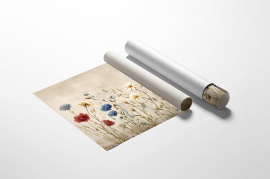 Field Blooms On Vintage Canvas