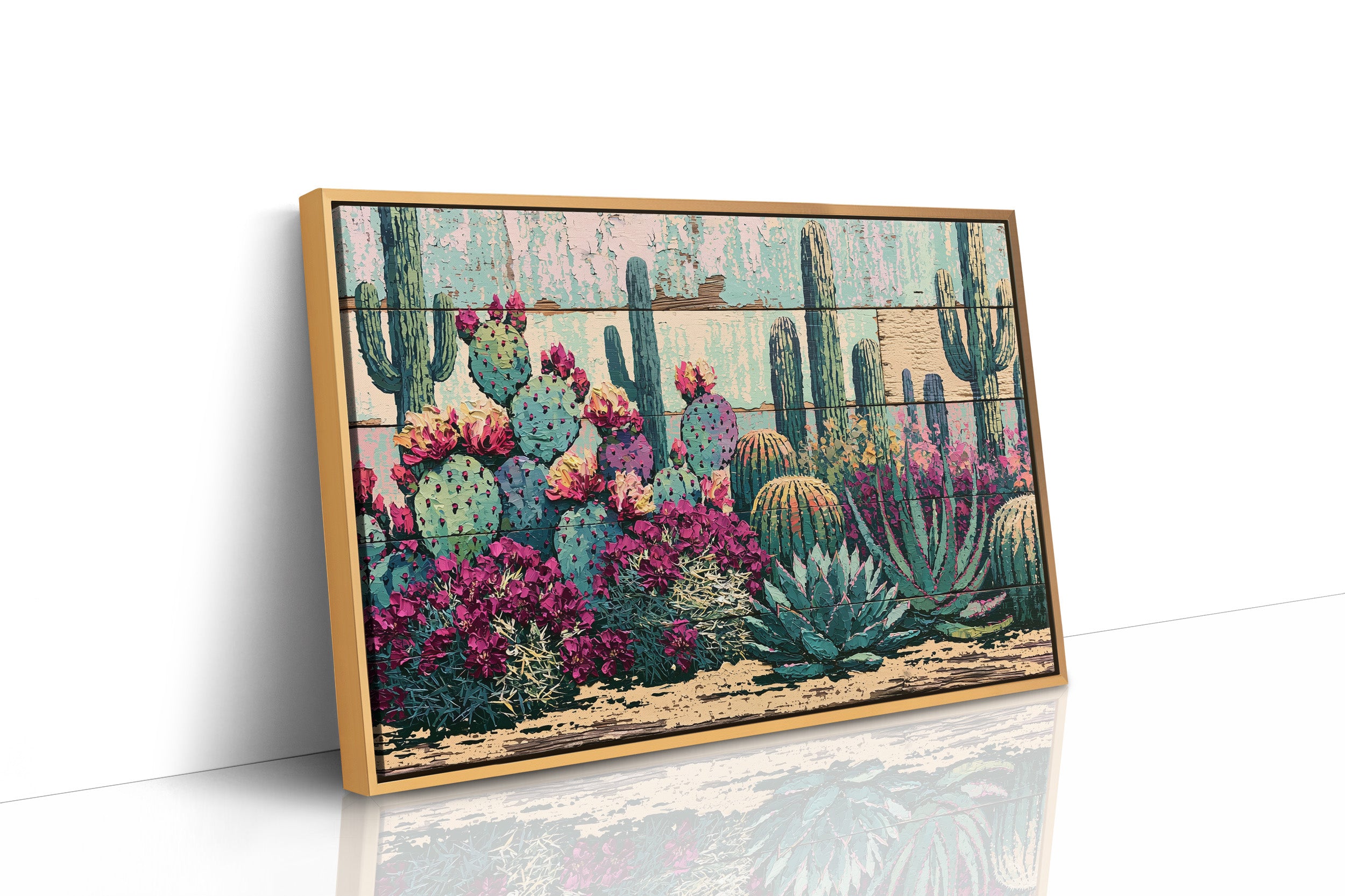 Blooming Prickly Pear Panels