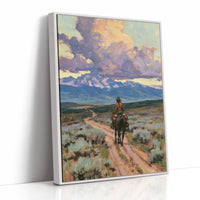 Rider Toward The Storm Light