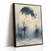 Geese Take Flight Beneath the Shadowed Moon