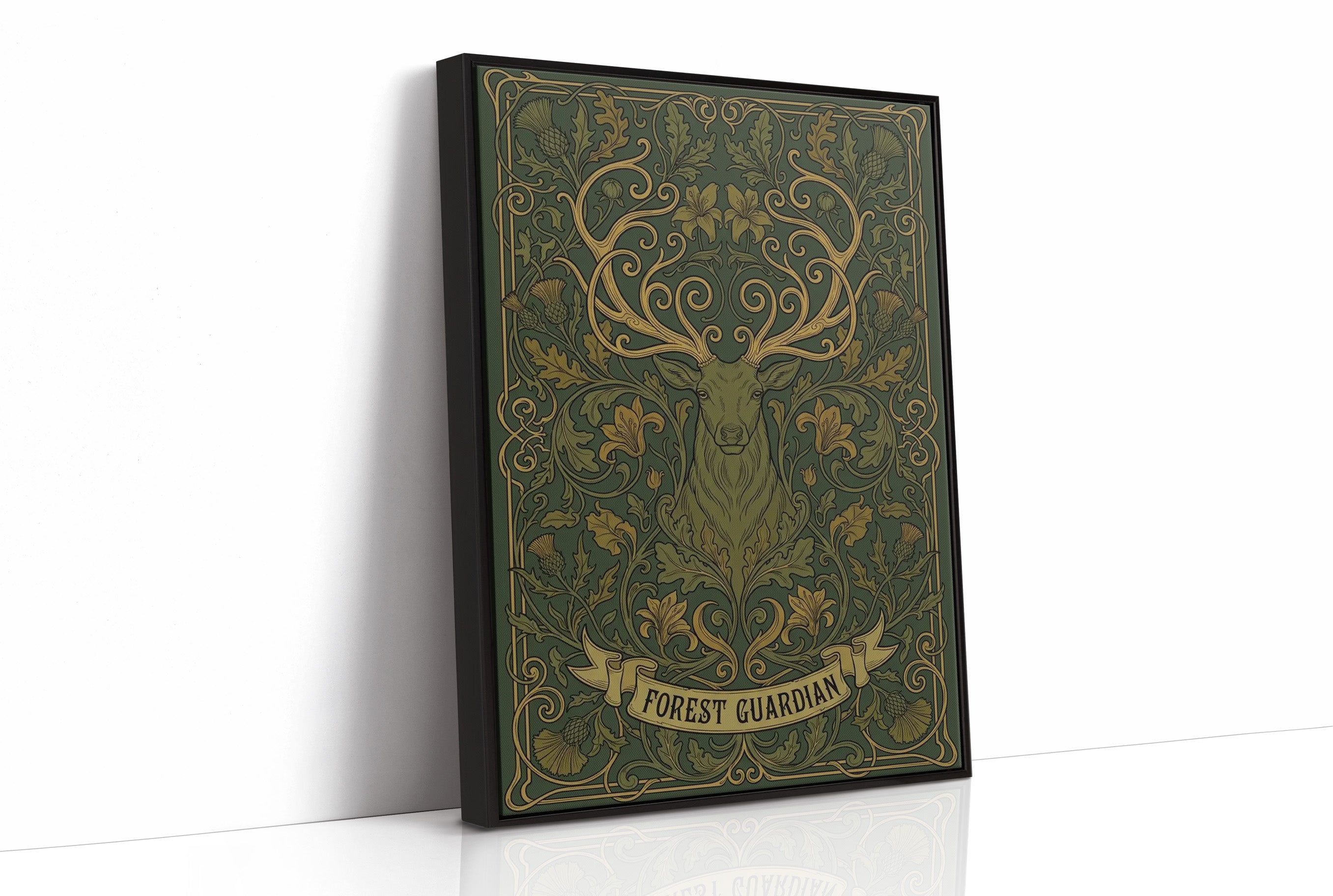 Forest Guardian: Art Nouveau Stag Pattern