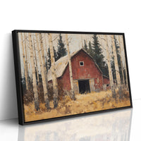 Birch Trees Guard Autumn's Barn