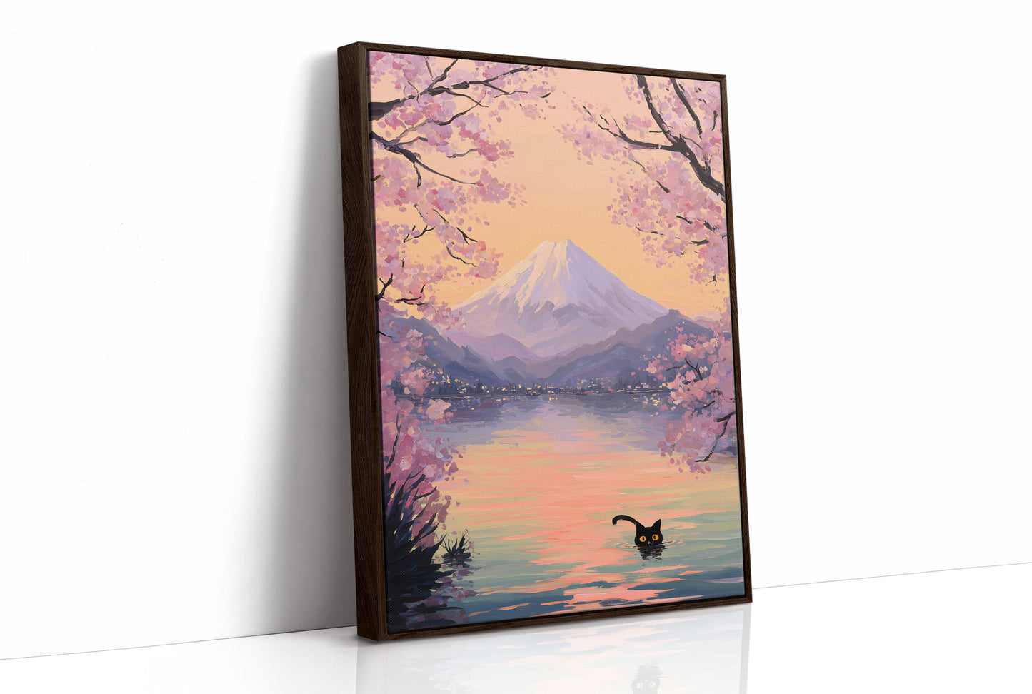 Curious Cat Meets Cherry Blossom Lake