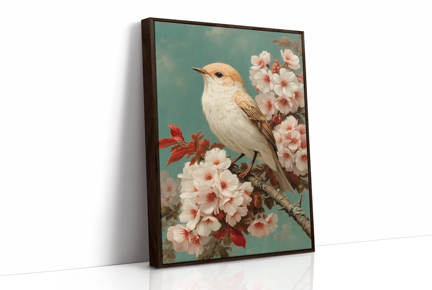 Songbird Perches Among Cherry Blossoms