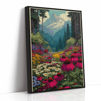 Wildflower Vista: Retro National Park Poster
