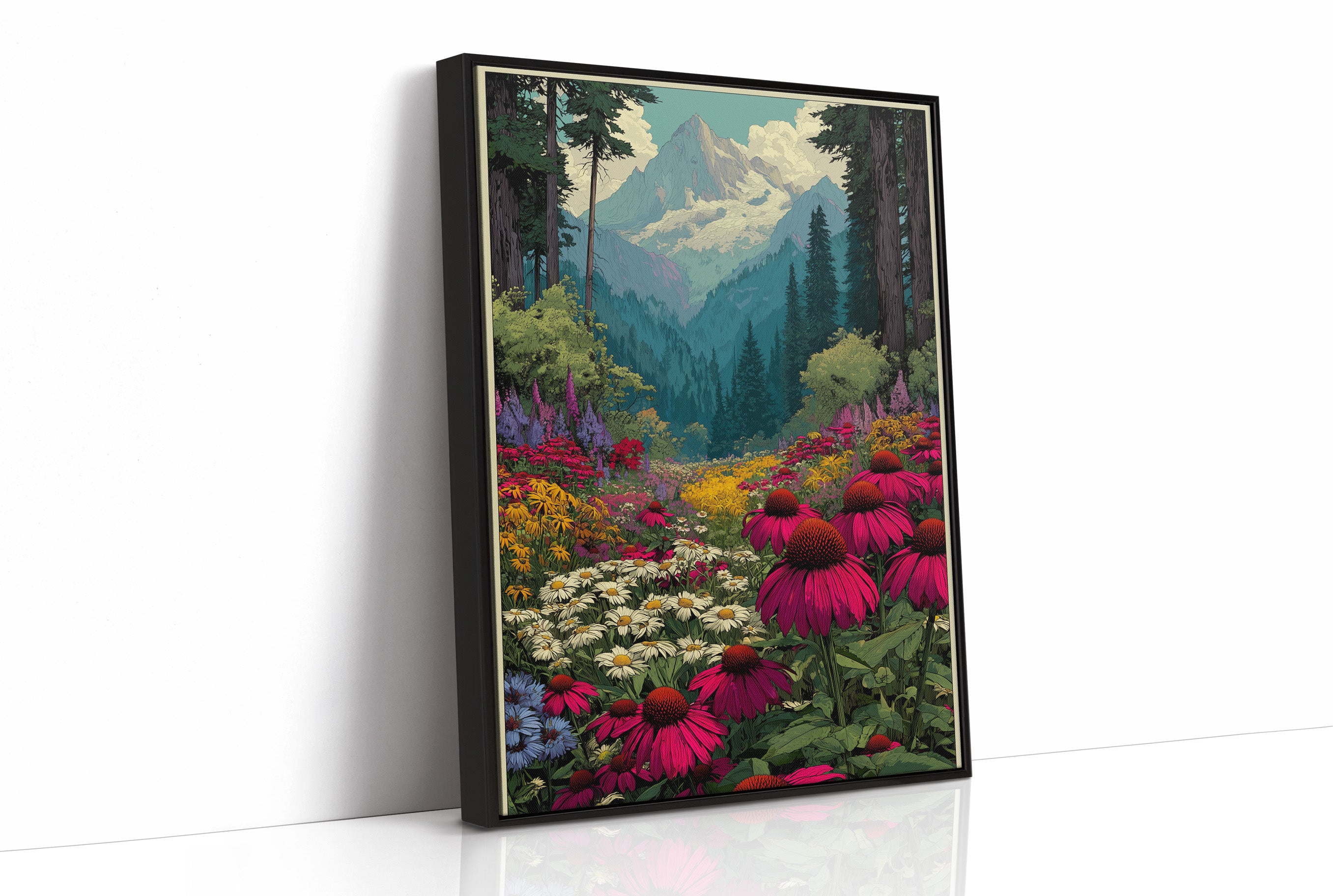 Wildflower Vista: Retro National Park Poster
