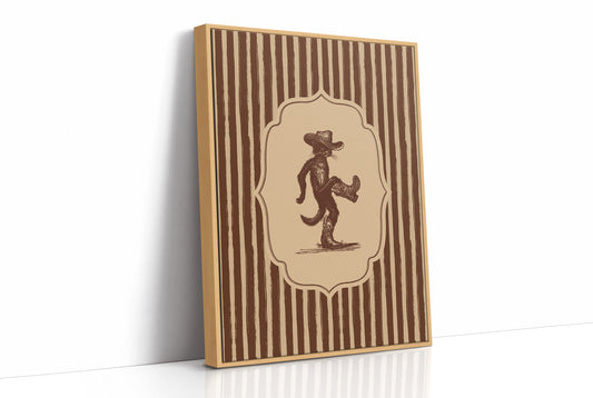 Dancing Cowboy Cat Vintage Print