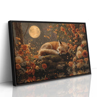 Autumn Fox Dreams Under Moonlight