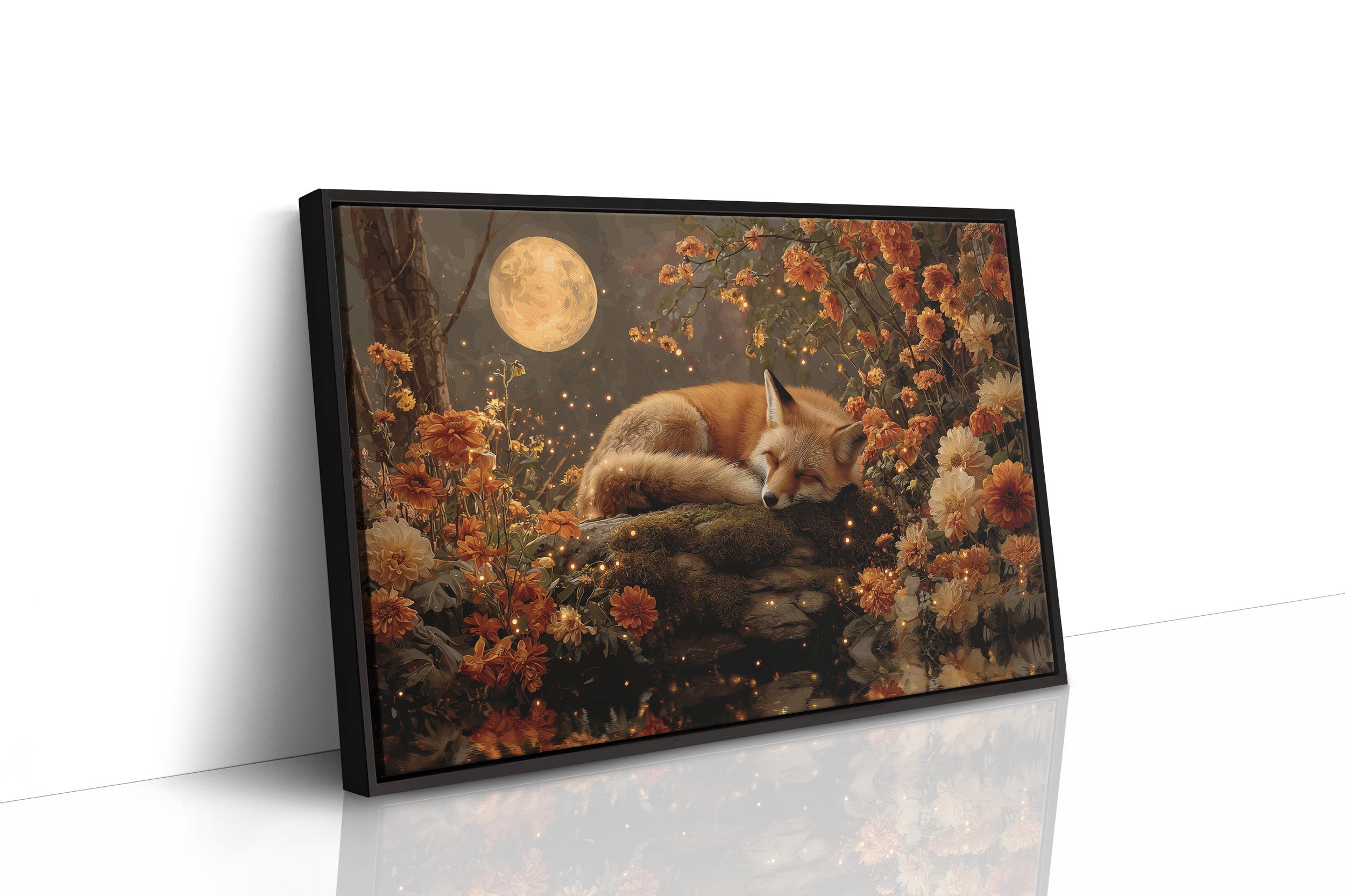Autumn Fox Dreams Under Moonlight