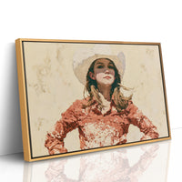 Confident Gaze, Coral Western Shirt