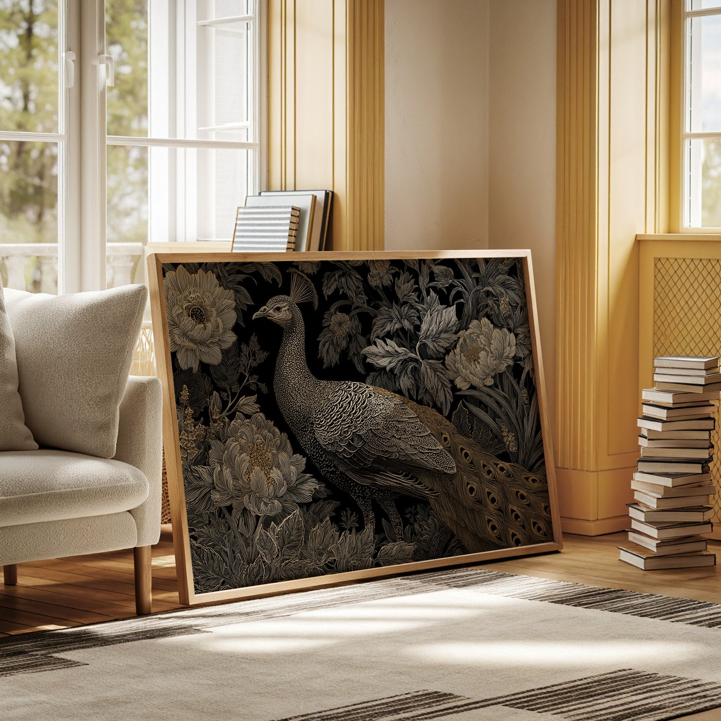 Moonlit Peonies Crown Royal Feathers