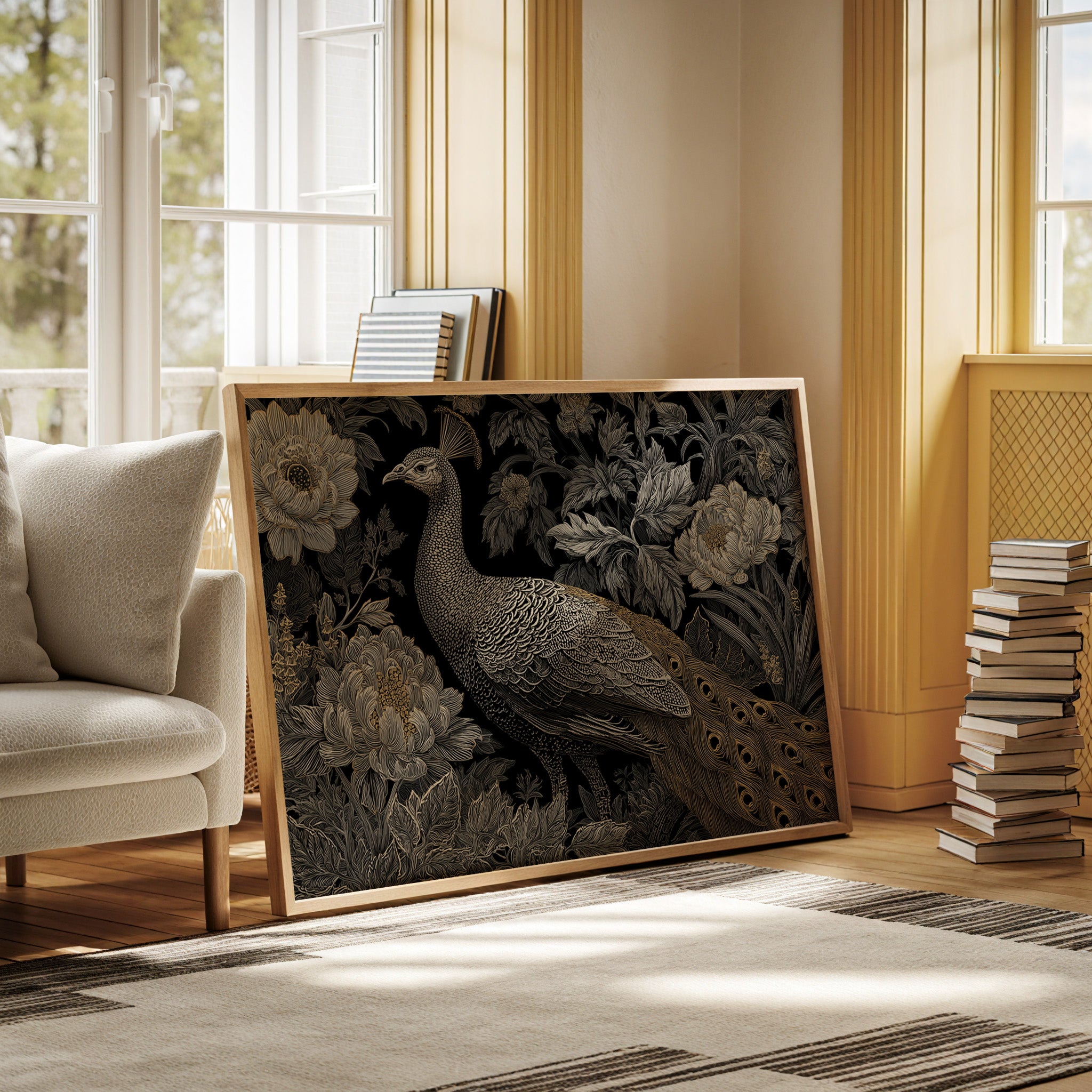 Moonlit Peonies Crown Royal Feathers
