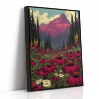 Alpenglow Meadow: Retro National Park Poster