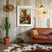 Desert Blooms Dance Against Mountains