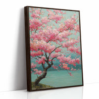 Cherry Blossoms Dance In Turquoise Light