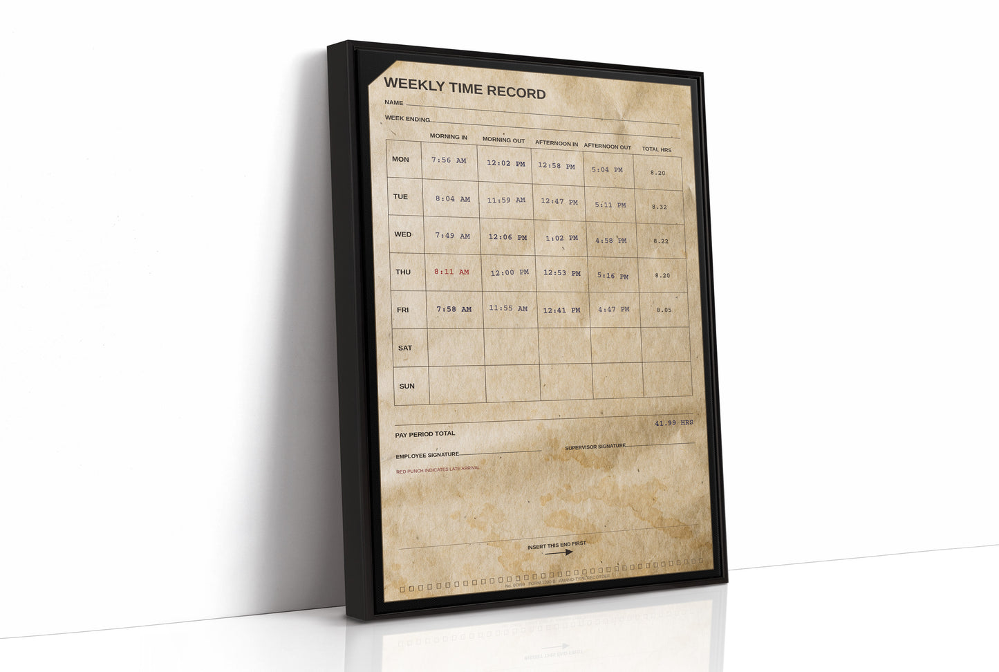 Clocked In: Weekly Time Record Print